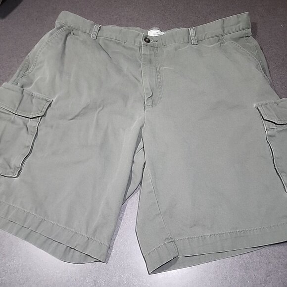 Dockers Mens W40 Cargo Shorts Relaxed Fit Flat Front 100% Cotton Olive Green - Picture 1 of 7